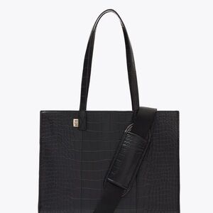 Beis The Large Work Tote - Black Croc